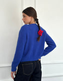 Image of Audrina Cardigan in Fluffy Cobalt Blue