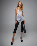 Image of Aurel Waterfall Ruffle Cami Top in Distored Animal Print