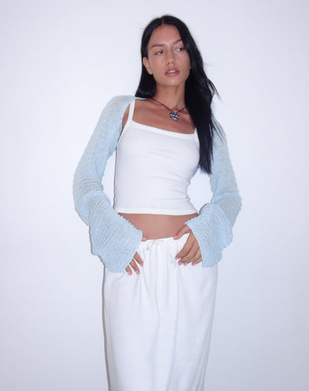 Dalika Knitted Shrug Top in Oat