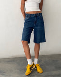 image of Roomy Mid Rise Long Jorts in Mid Blue Used