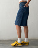 image of Roomy Mid Rise Long Jorts in Mid Blue Used