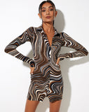 Image of Avaya Dress in 70s Ripple