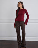 Image of Aven Asymmetric Top in Textured Knit Red