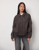 Image of Aviara Cropped Jacket In PU Dark Brown