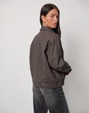 Image of Aviara Cropped Jacket In PU Dark Brown