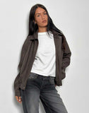 Image of Aviara Cropped Jacket In PU Dark Brown