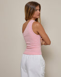 Image of Aviel Top in Textured Rib Stripe Pink