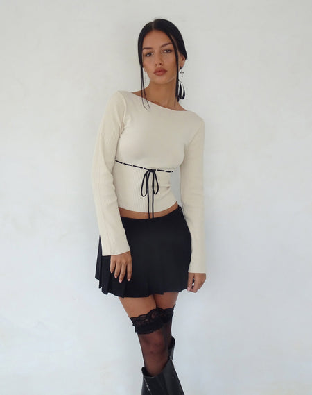 Amabon Long Sleeve Top in White