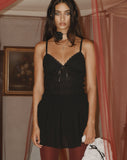 Image of Axely Shirred Mini Dress in Chiffon Black