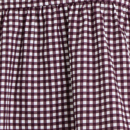 Axoni Square Neck Blouse in Mini Gingham Wine