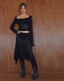 Image of Tierra Fine Knit Midi Skirt in Black