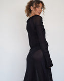 Image of Tierra Fine Knit Midi Skirt in Black