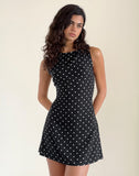 Image of Ayana Backless Mini Dress in Polka Black