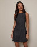 Image of Ayana Backless Mini Dress in Chambray Dark Indigo