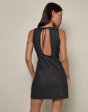 Image of Ayana Backless Mini Dress in Chambray Dark Indigo