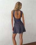 Image of Ayasha Backless Mini Dress in Tailoring Grey