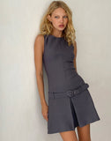 Image of Ayasha Backless Mini Dress in Tailoring Grey