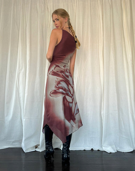 Image of Aysun Midi Dress in Lumen Mesh Brown