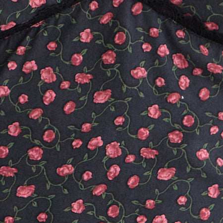 Asani Top in Dark Pink Rose Black
