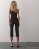 Image of Effy Capri Trousers with Wrap Waistband in Mocca