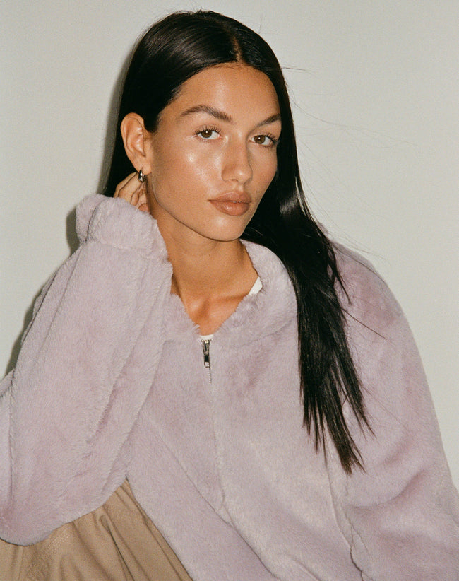 Image of Banowa Zip Up Jacket in Lilac