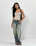 Image of Barlyn Cami Top in Line Flower Cream