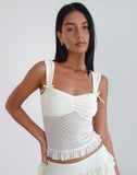 Image of Bartila Top in Ivory Polka Flock