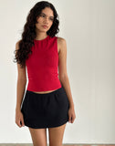 Image of Baruna Tie Back Basic Top in Adrenaline Red