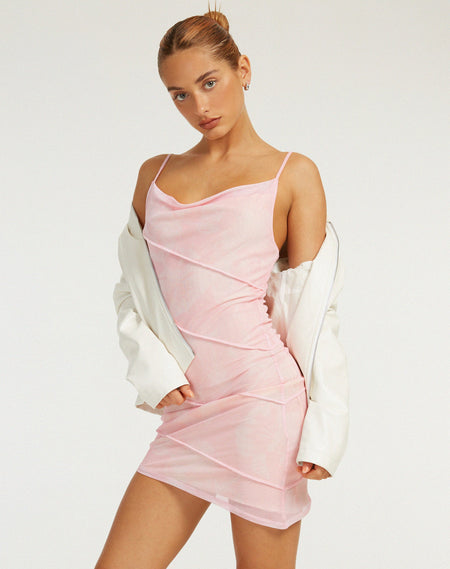 Payoda Bandeau Mini Dress in Pink