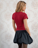 Image of Batya Plunge Top in Ruched Jersey Adrenaline Red