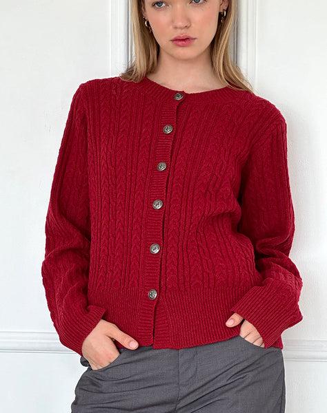 Image of Bavana Cardigan in Deep Red