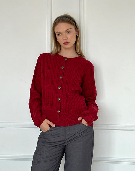 Amato Oversized Jumper in Red