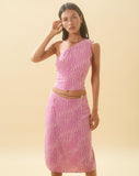 Image of Bayan One Shoulder Top in Wavy Polka Purple