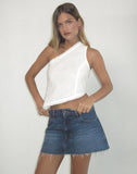 Image of Baysia One Shoulder Top in Linen Ivory