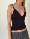 Image of Bea Slinky Cross Front Top in Black