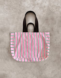 Image of Beach Bag in Stripe Pink