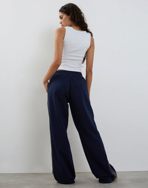 Image of Bedion Oversized Jogger in Navy with M Embroidery