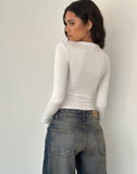 Image of Beech Ribbed Long Sleeve Top in Off White