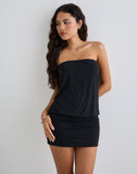 Image of Belia Cinched Waist Mini Dress in Black