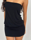 Image of Belia Cinched Waist Mini Dress in Black