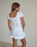 Image of Bella Mini Tea Dress in Poplin White