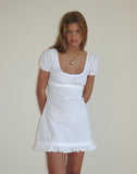 Image of Bella Mini Tea Dress in Poplin White