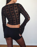 Image of Belle Long Sleeve Top in Regal Lace Black