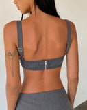 Image of Belva Bralette in Tailoring Charcoal