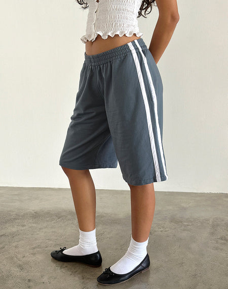 Ridley Side Stripe Shorts in Grey