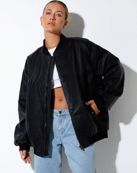 image of Benta Jacket in PU Black