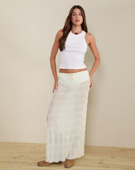 Rombe Seamed Fairy Maxi Skirt in Ivory