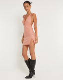 image of Bernoki Mini Dress in Drape Sequin Pink