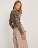 Image of Beshi Long Sleeve Top in Mini Cheetah Black Binding