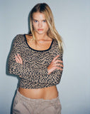 Image of Beshi Long Sleeve Top in Mini Cheetah Black Binding